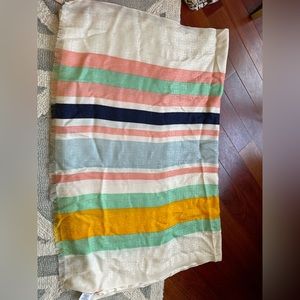 Tory Burch Striped Logo Scarf